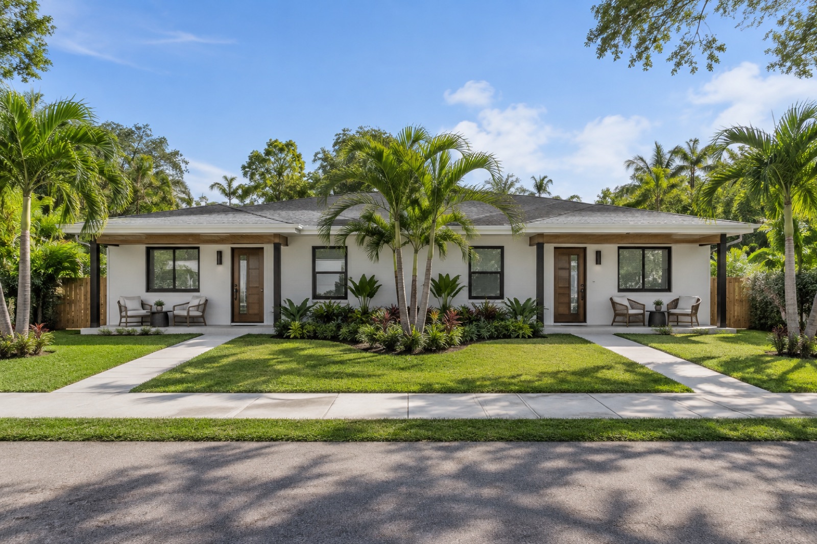 Original synthetic rendering for Renovated duplex with flexible living options