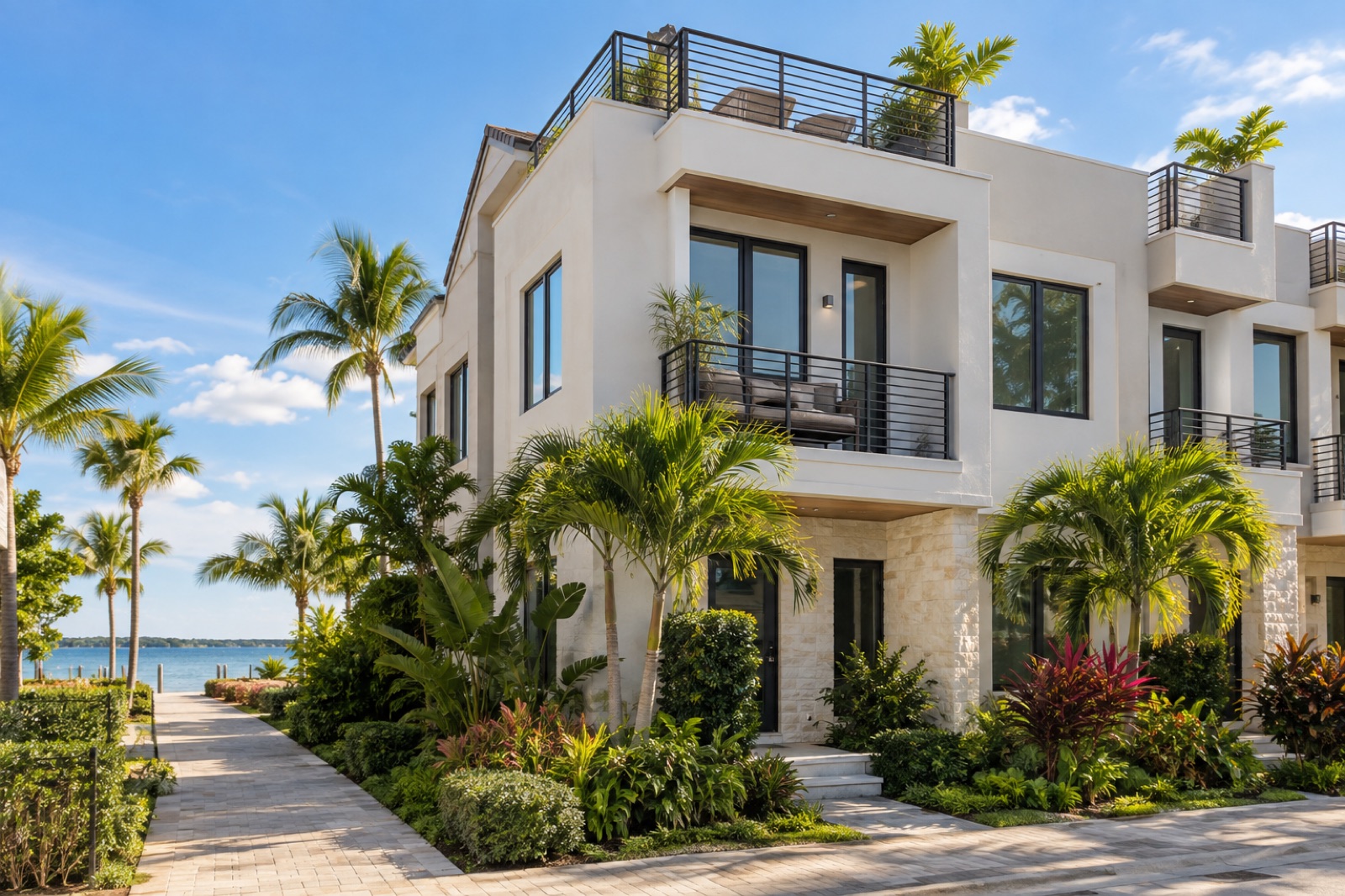 Original synthetic rendering for End-unit townhome moments from the waterfront